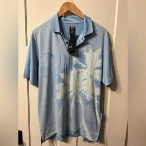 Oakley Reduct Polo Shirt Mens Small Stonewash Blue Hydrolix Palm Golf Beach